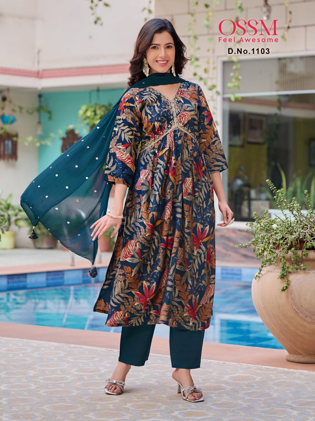 Ossm Resham Vol 11 Chanderi Modal Kurti With Bottom Dupatta
